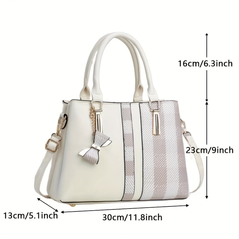 2025 Designer Vintage Tote Bag for Women, Large Capacity Crossbody Handbag with Zip Closure, Trendy Office Commute Purse Christmas Gifts