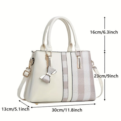 2025 Designer Vintage Tote Bag for Women, Large Capacity Crossbody Handbag with Zip Closure, Trendy Office Commute Purse Christmas Gifts