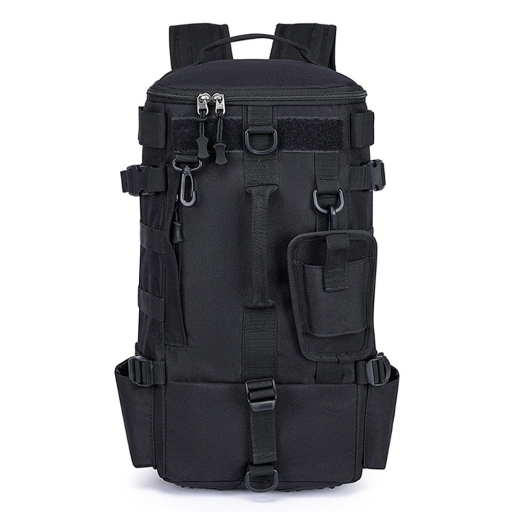 A Versatile Backpack Designed for Outdoor Activities Like Mountain Climbing And Hiking, Featuring a Crossbody Design, a Lure Compartment for Fishing, And a Spacious Layout with Dry And Wet Separation