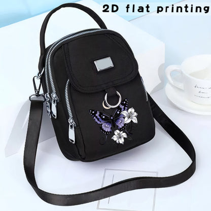 2D Flat Printing 1pc Butterfly Pattern Light Commuter Messenger Bag, Shoulder Messenger Bag, All-match Neutral Bag, Daily Bag, Handbag, Messenger Bag, the Pattern Position Will Be Biased, 2D Flat