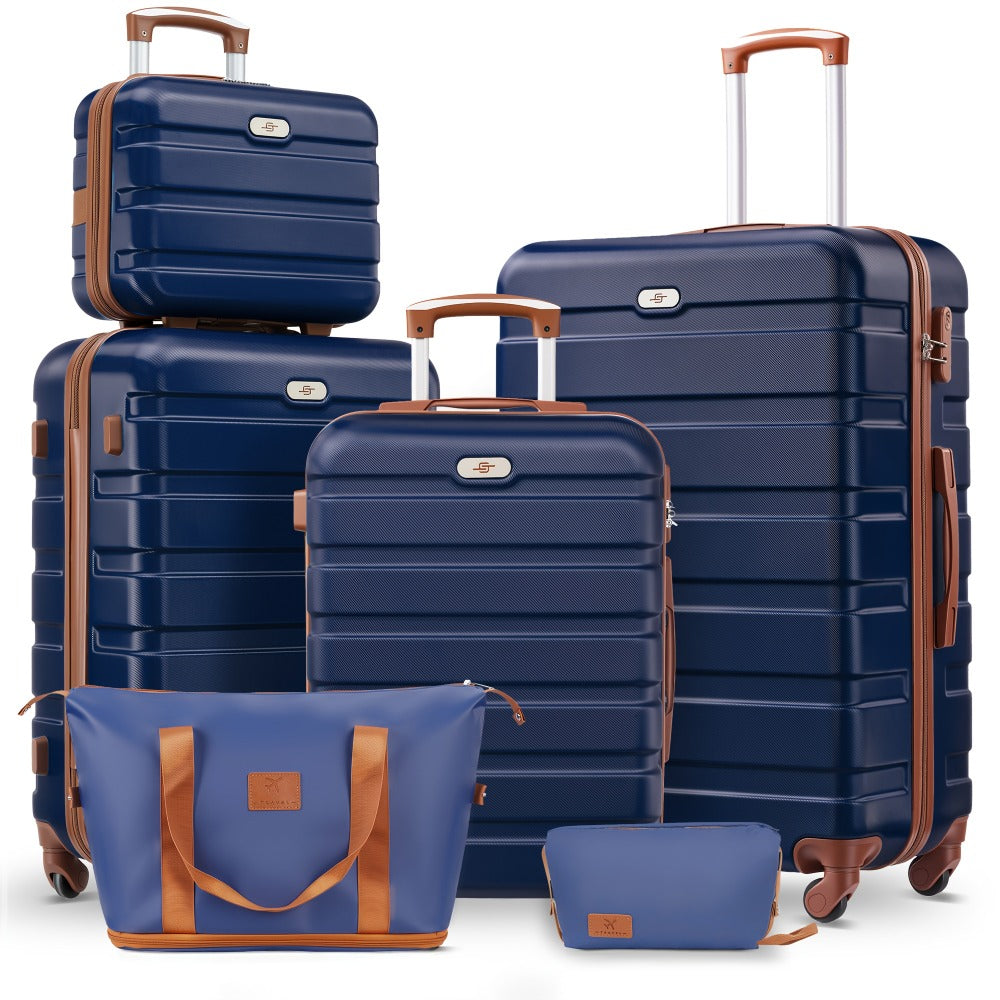 Suitcase Set, Multi-piece Suitcase Set, Abs Material + Safety Combination Lock + Three-section Adjustable Pull Rod +360°, Rich Suitcase Set