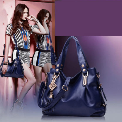 PU Stylish Spacious Women'S Tote, Soft Shoulder Bag, Crossbody Bag with Tassel Accents, Multiple Pocket Design, Ideal for Dates, Shopping, And Commuting