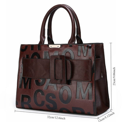 3pcs Women's Monogram Embossed Set, Large Capacity Tote Set, Removable Diagonal Strap