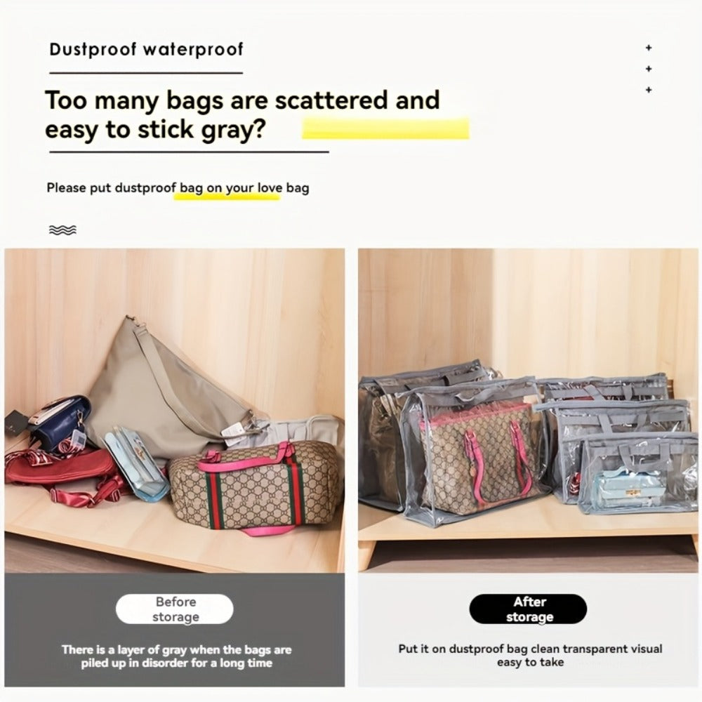 10pcs Portable Bag Dust Bag Household Wardrobe Hanging Transparent Bag Storage Bag Multi-purpose Breathable Storage Bag