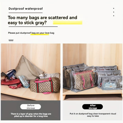 10pcs Portable Bag Dust Bag Household Wardrobe Hanging Transparent Bag Storage Bag Multi-purpose Breathable Storage Bag