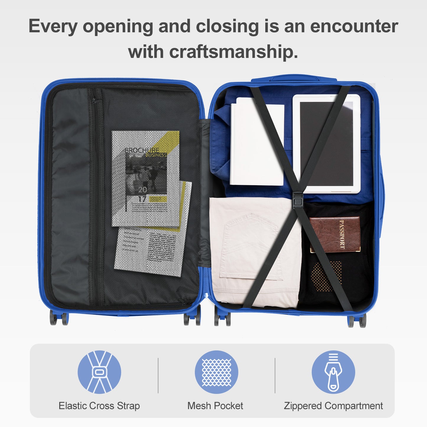 3 piece Luggage Set Wear-Resistance Hardshell Ligthwegt Spinner Wheels Suitcase Set with Tsa Lock, 3in1 Carry on luggage (20" 24" 28") for men and women