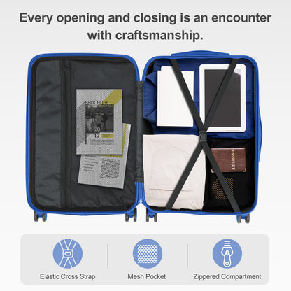 3 piece Luggage Set Wear-Resistance Hardshell Ligthwegt Spinner Wheels Suitcase Set with Tsa Lock, 3in1 Carry on luggage (20" 24" 28") for men and women