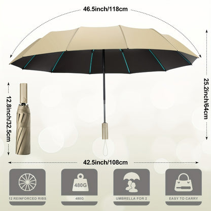 Super Strong Windproof Automatic Folding Men Umbrella, 72/80 Bone Reinforced, Large Rainproof Sun Umbrellas Women