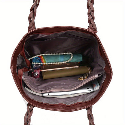 Minimalist Women'S Bag, Fringed Shoulder Bag, Large-Capacity Handbag