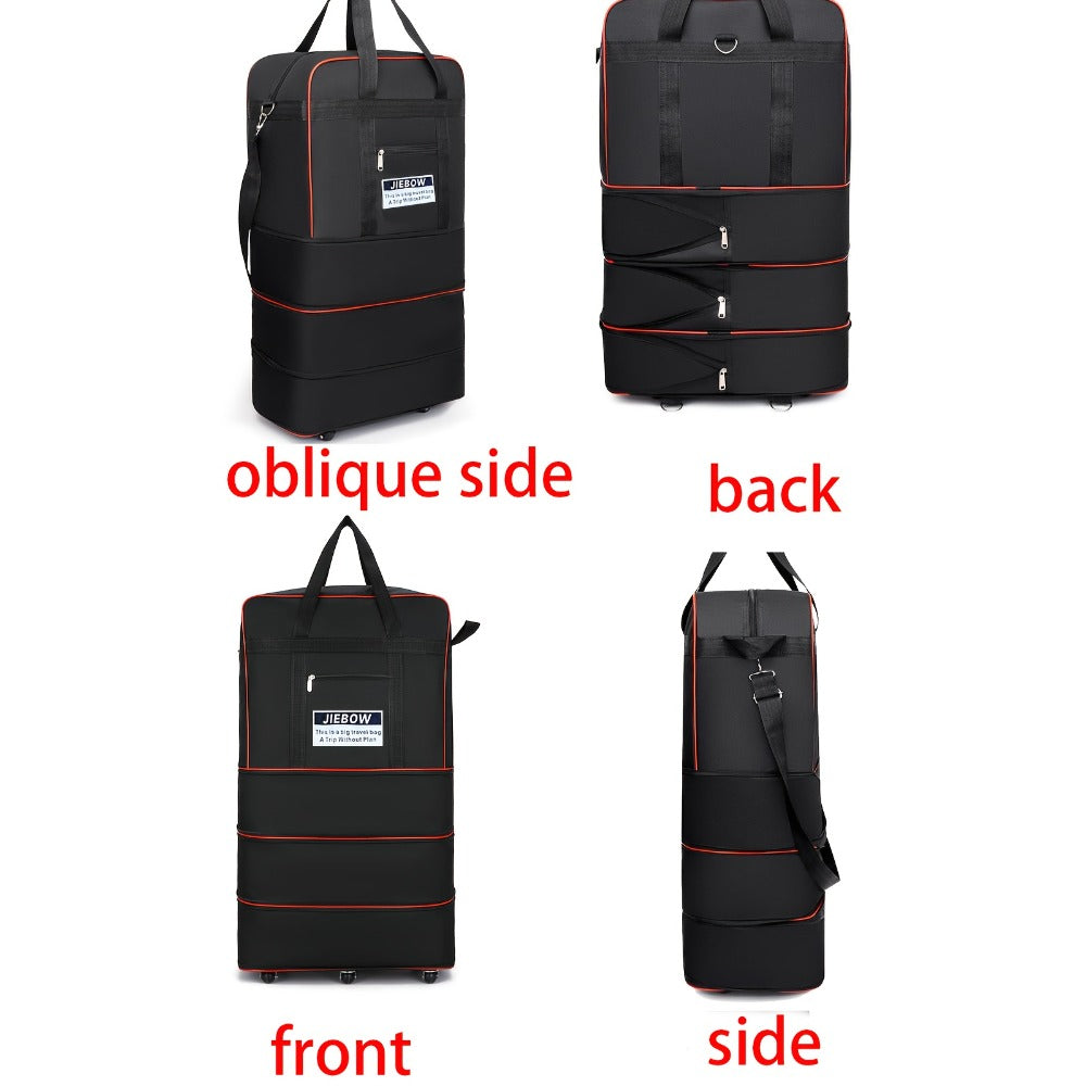 Wheeled Travel Bag with Large Capacity And 6 Universal Wheels, A Rolling Luggage Carry Bag And Foldable Expandable Travel Bag. Suitable for Travel, Business Trips, And Clothing Storage, Ideal for Relocation, Storage, And Studying Abroad.