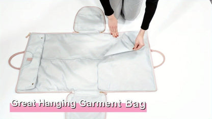 Carry On Garment Bag, Large Duffle Bag for Women, Garment Bags for Travel with Shoe Pouch, 2in 1 Hanging Suitcase Suit Travel Bags, Gifts for Women, Pink