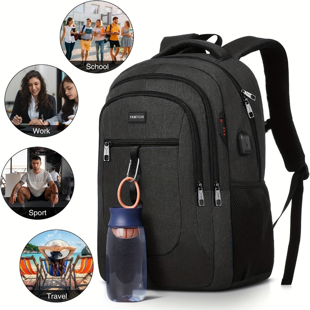 Unisex Backpack - School Backpack Bookbag for Teen Boys & Girls Laptop Backpack with USB Charging Port - For College, Work & Business