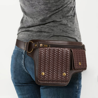 Multi Functional Practical Cow Pattern Waist Bag, Printed Waist Bag, Fashionable Collision, Metal Accessory Texture, Multi Pocket Practical And Multifunctional Design Handmade Waist Bag, Adjustable Chest Bag with Multiple Buckles
