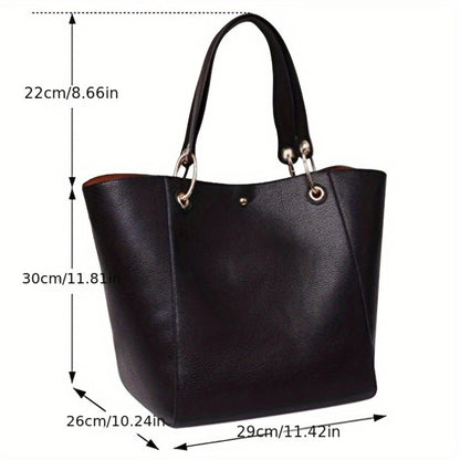 Tote Handbags for Women Large Capacity Work PU Leather Bucket Purse Designer Satchel Hobo Shoulder Bags
