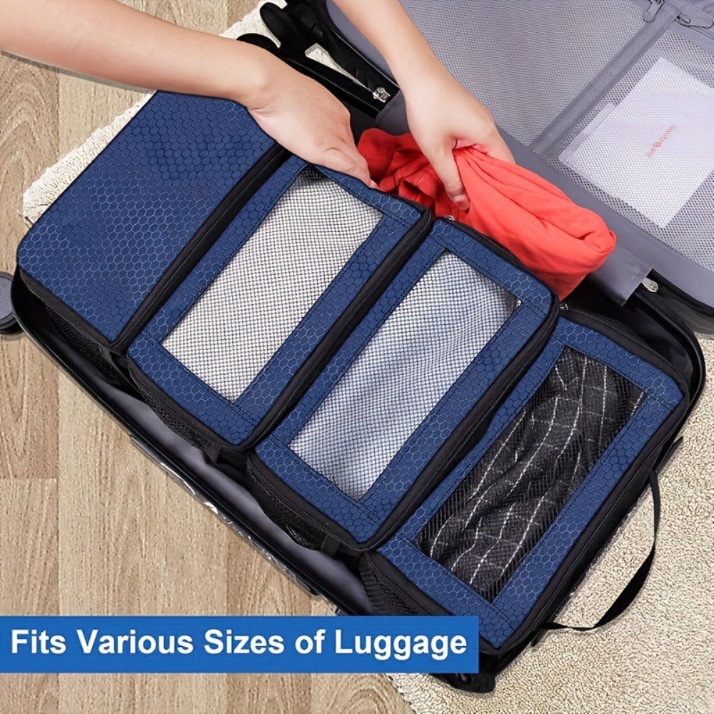 Four-layer Multi-functional Hanging Luggage Organizer, Large-capacity Clothing Storage Bag for Business Travel, Suitcase Organizer with Hooks, Wardrobe Hanging Storage, Car Travel Organizer, Camping and Outdoor Clothing Organization
