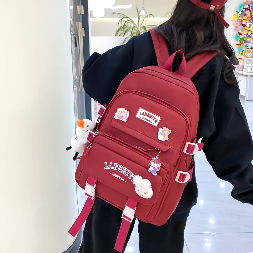 Backpack for Women – 5 Piece, Large Capacity, for School | Bag Vero – detail view 5