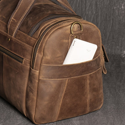 Gym Duffel Bag – Genuine Leather, Large Capacity, Multi-Pocket, for Travel & Work | Bag Vero – detail view 27
