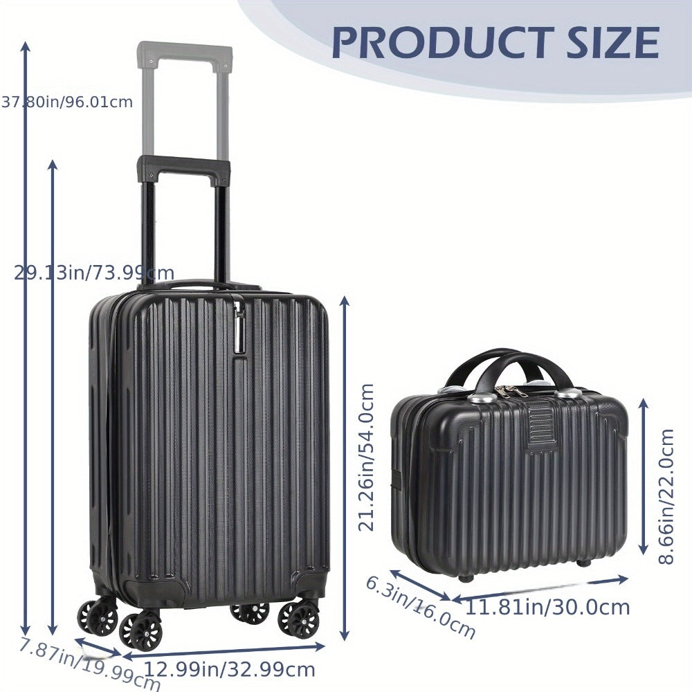 2pcs Set Trolley Case Hook (20"+ 14"), with Suitcase, Lightweight PC Abs Hardshell, TSA Lock, Multi-color Options