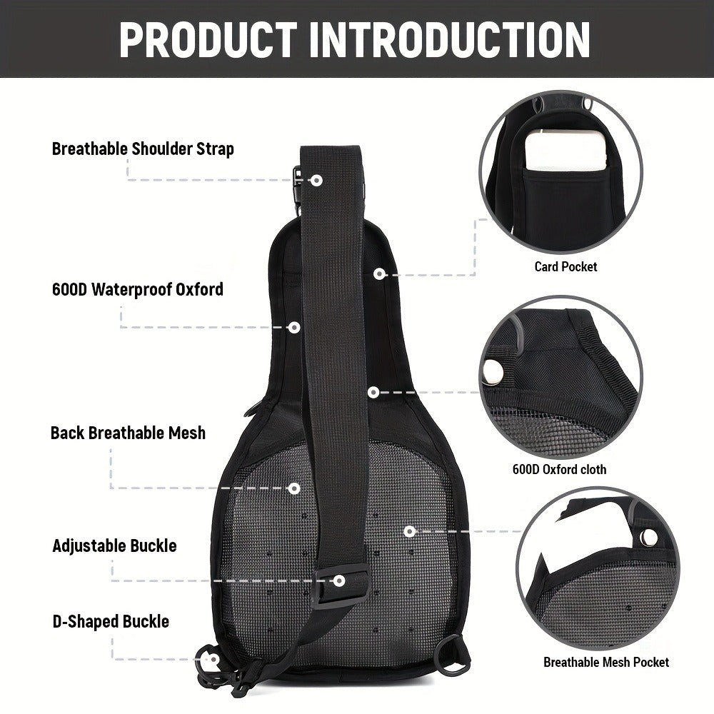 Crossbody Bag, Chest Bag, Ideal for Everyday Outdoor Use. Compact Chest Bag for Men, Perfect for Travel, Tactical Use, And Activities Like Hiking, Hunting, And Fishing