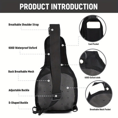 Crossbody Bag, Chest Bag, Ideal for Everyday Outdoor Use. Compact Chest Bag for Men, Perfect for Travel, Tactical Use, And Activities Like Hiking, Hunting, And Fishing