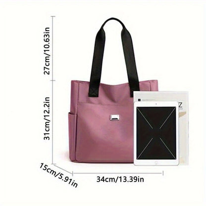 1pc of Women's Fashionable Nylon Handbag - Durable, with a Multi-pocket Design, Equipped with a Zipper Closure, and It Is Very Suitable for Shopping, Working and Daily Travel.