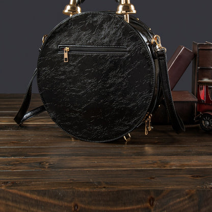 Women's Retro Steampunk Handbag with Clock Face - Battery- Crossbody Bag, / Suitable for Outfits, Themed Events & Daily Use, Zipper Closure Shoulder Purse,
