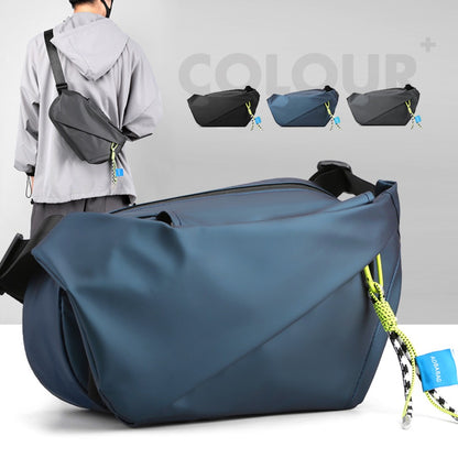 High Quality shoulder bag, high-density nylon fabric, magnetic buckle, flexible, trendy, portable water cup bag, large capacity, fashionable, Men's bag, breathable, smooth zipper, free pendant for same day shipment