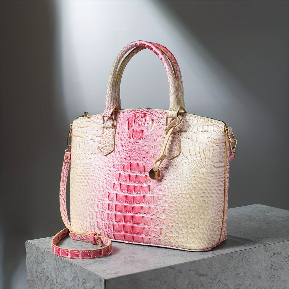 Women's fashion high-end handbag cross-body women's bag color crocodile pattern handbag women's work handbag cross-body bag