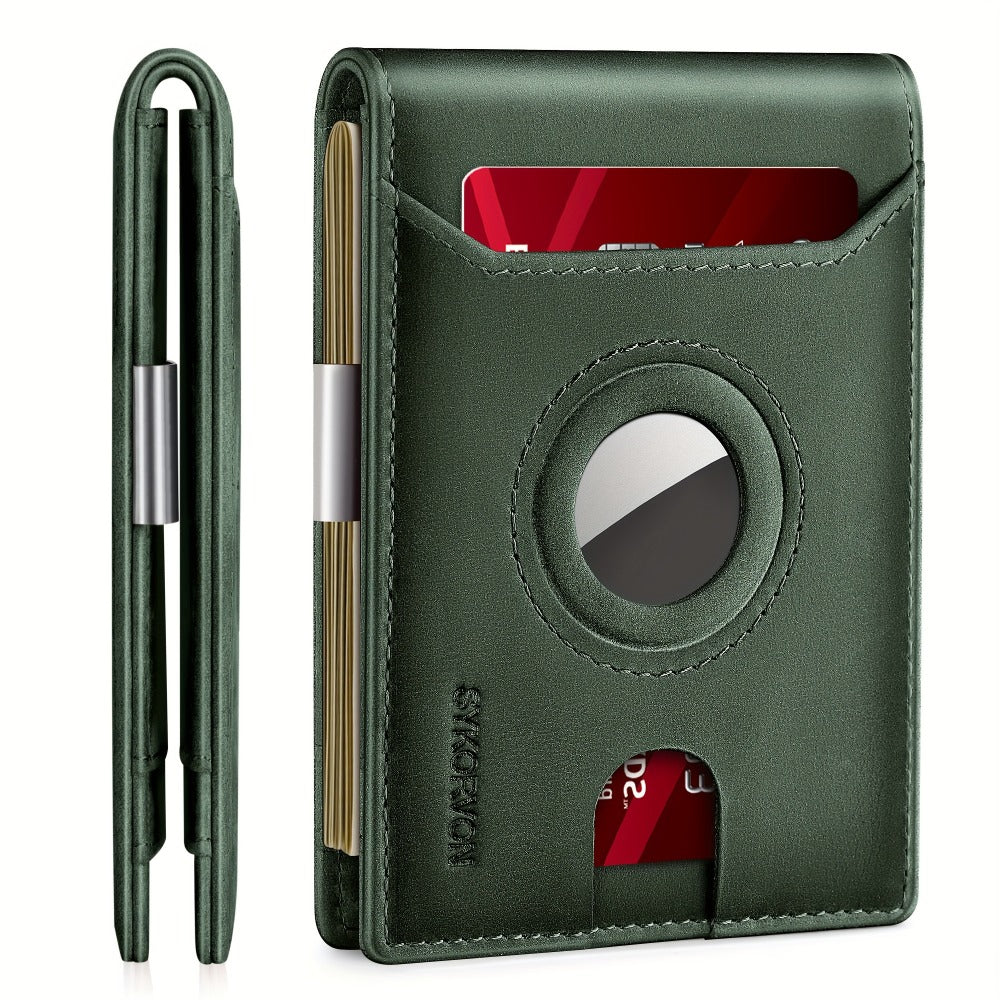 AirTag Wallet for Mens, RFID Blocking Wallet with Money Clip Credit Card Holder Bifold Wallet with Elegant Packaging, Sentimental Wallet Gift for Dad