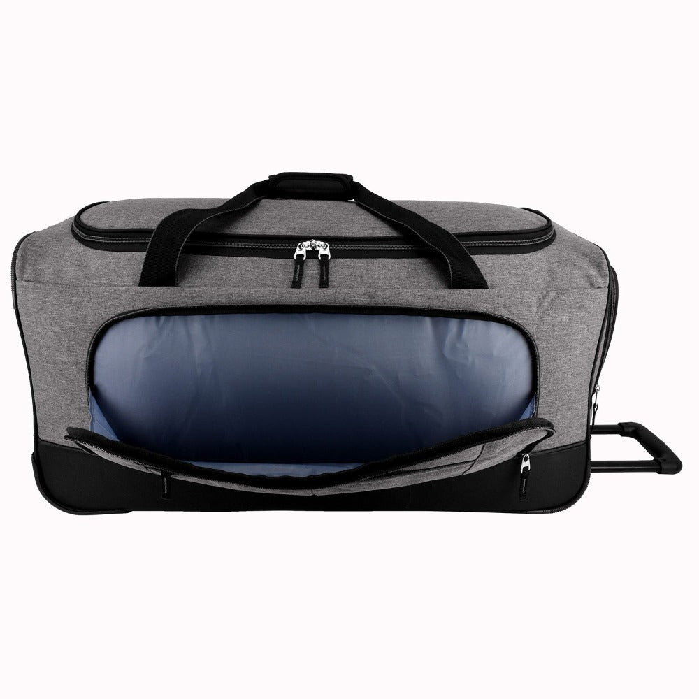 Pacific Gear Keystone 30" Polyester Upright Rolling Duffel Bag | Large Capacity, Lightweight, Retractable Handle & Recessed Wheels | Navy, Bright Red, Black, Grey, Purple, Olive - for Sports, Long Trips, & Camping