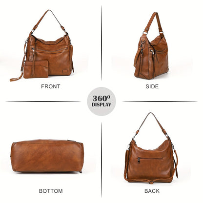 Trendy Double Zipper Tote Bag for Women, Suitable for Casual Use, Can Be Worn As a Shoulder Or Crossbody Bag, Popular in Europe And The United States