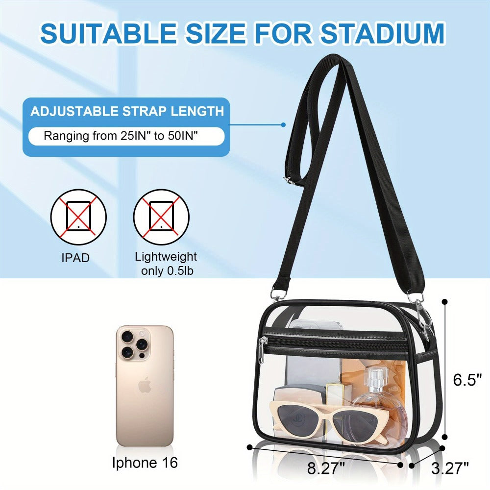 Clear Purses for Women Stadium Clear Bag Stadium Approved Crossbody Concerts Bag for Game Day, Events, Sports