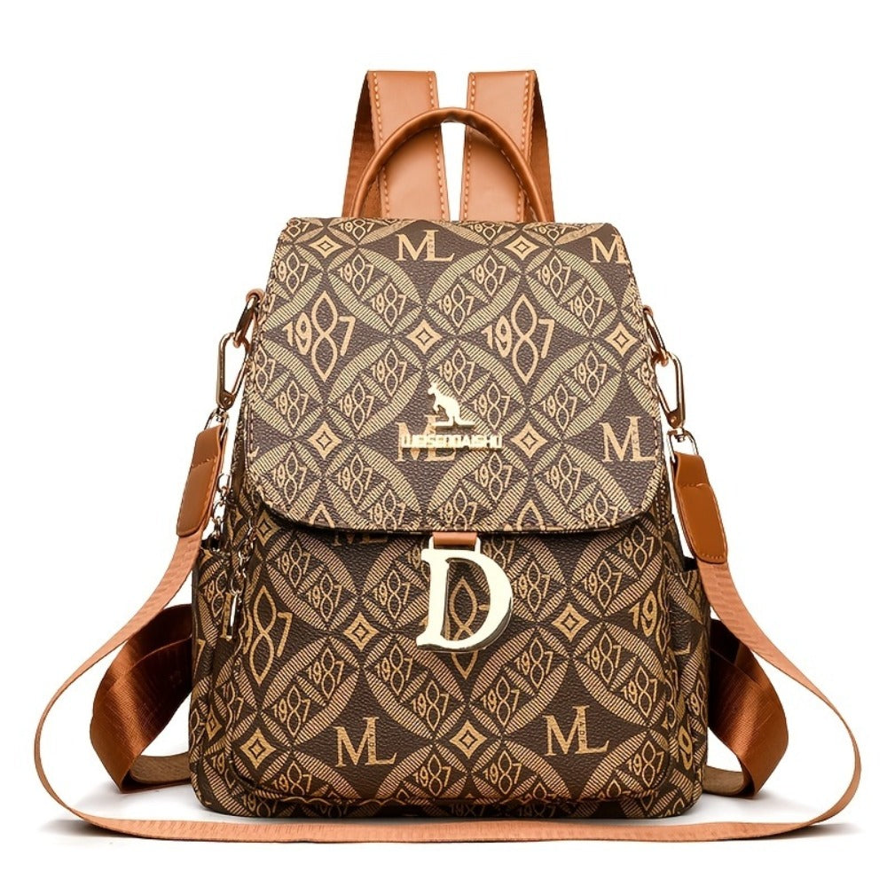 New Easy And Practical Multi-Pocket Contrast Color Small Print Backpack, Multi-Functional Large Capacity, Fashionable Commuter Travel Backpack, Hot-Selling High Cost-Effective Student Backpack in Autumn And Winter, a Must-Have for Daily Travel