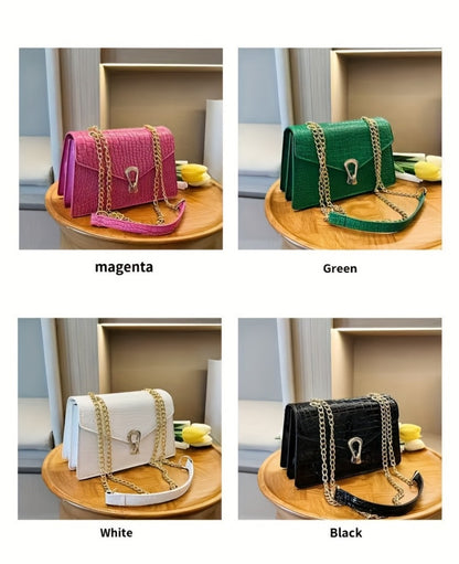 Crossbody Bag for Women – Crocodile Pattern Vintage Detachable Strap | Bag Vero – detail view 13