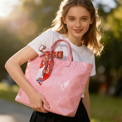 Large Plastic Tote Bag for Women, Perfect for Work, Featuring Letter Prints. Ideal As Hobo Bags, Kraft Paper Handbags, And Purses, Suitable for Valentine'S Day And Mother'S Day Gifts