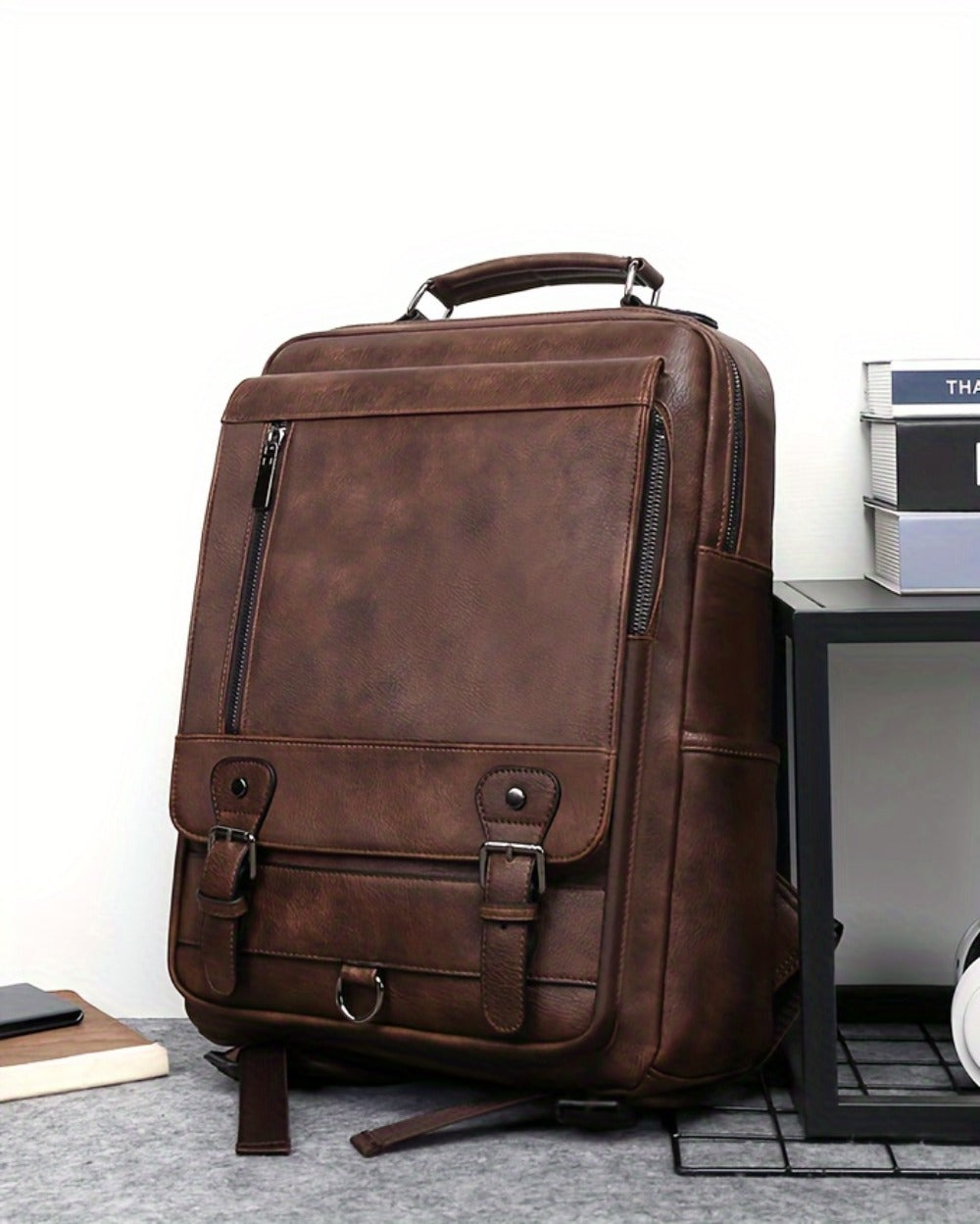Laptop Backpack – 15.6 Inch, PU Leather, USB Charging, for Work & Everyday Use | Bag Vero – detail view 13