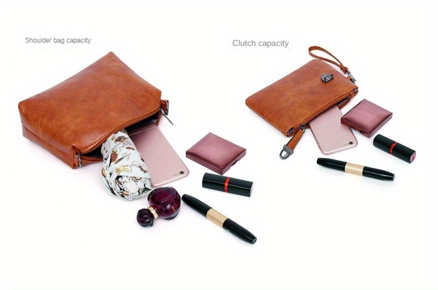 4pcs Vintage Handbag, Adjustable Strap, Casual Handbag