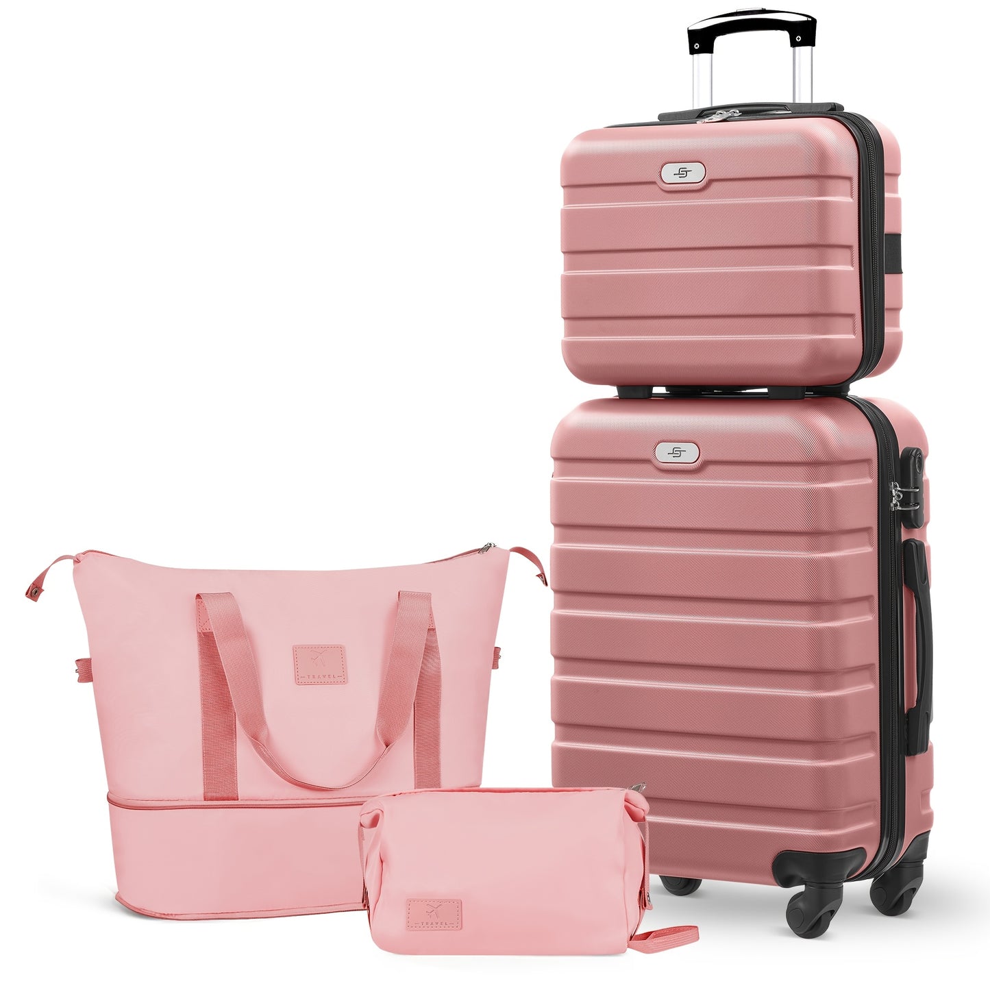 Suitcase Set, Multi-piece Suitcase Set, Abs Material + Safety Combination Lock + Three-section Adjustable Pull Rod +360°, Rich Suitcase Set