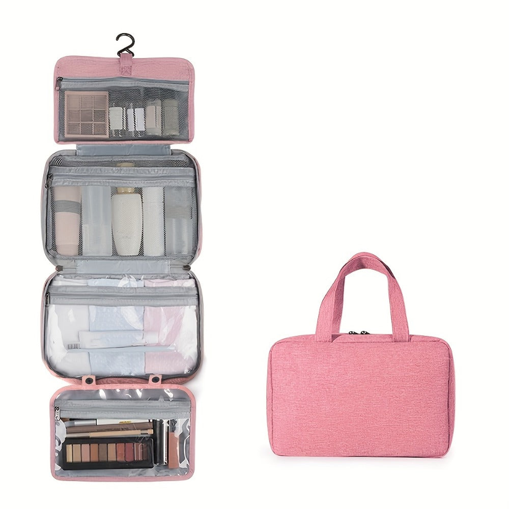 1pc Waterproof Folding Toiletry Bag, Multi-Functional Dry And Wet Separation Cosmetic Bag, Travel Storage Bag