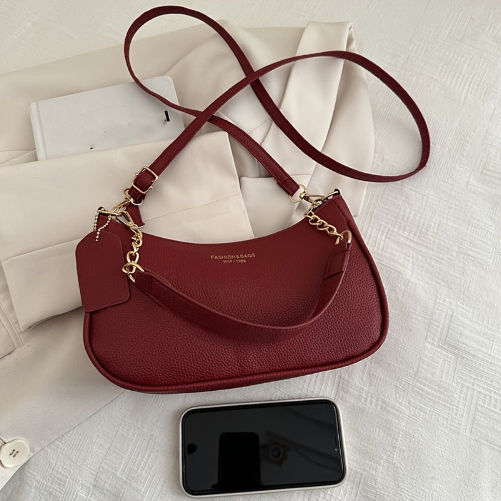 Casual Fashion Single Shoulder Crossbody Bag, Adjustable Shoulder Strap, Elegant Design Underarm Bag, Suitable for Casual, Commuting, And Daily Use, Perfect Gift for Women Returning to School, Party Handbag, Textured End
