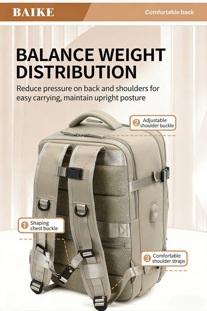 Vacuum Compression Backpack (with Air Pump) Travel Rucksack, Large Capacity and Durable for Business Trips, Hiking and Camping
