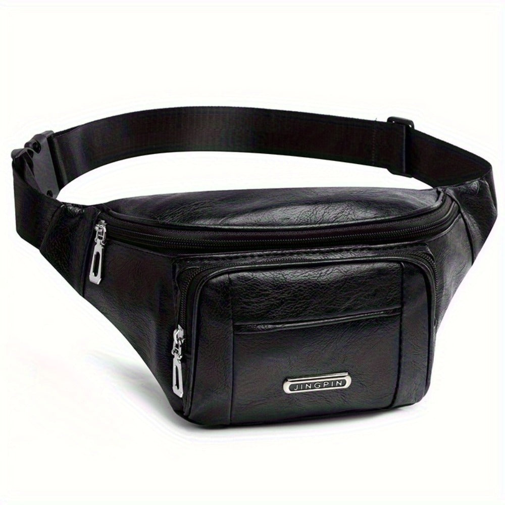 4 Color Men'S and Women'S Casual Waist Bag Faux Leather Waist Bag with Adjustable Strap, Suitable for Exercise, Running, Travel, Hiking, Fitness, Sports Large Capacity Phone Pouch