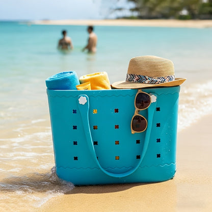 [Beach Essentials Gift] New Spring EVA Tote Bag High Quality Beach Bag, Spill-Proof, Easy to Clean Sturdy And Durable Tote Bag Extra-Large Capacity for Shopping, Travel, Parties, Outdoor Activities, Beach Essentials Perfect New Year Gift for Loved Ones An