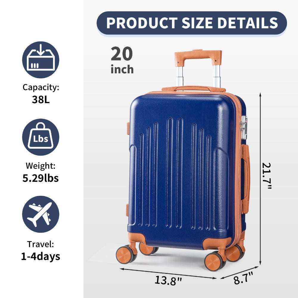 20/24/28 Inch Carry On Luggage, Airline Approved Hard Shell Carry On Suitcase with Wheels, TSA Approved Lock, Lightweight Hard Case Travel Luggage