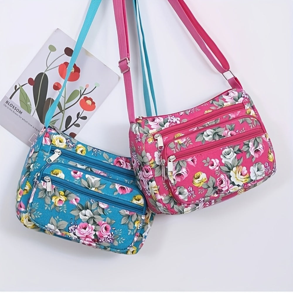 A Stylish Shoulder Bag for Women Featuring Floral Prints, This Bag Includes Multiple Pockets And an Adjustable Strap. It'S a Versatile Storage Solution, Complete with a Coin Purse And Women'S Wallet, Ideal for Daily Outings, Shopping
