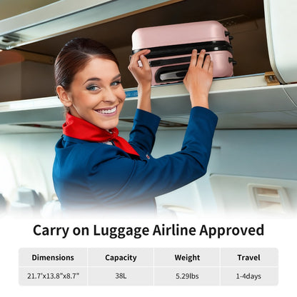 20/24/28 Inch Carry On Luggage, Airline Approved Hard Shell Carry On Suitcase with Wheels, TSA Approved Lock, Lightweight Hard Case Travel Luggage