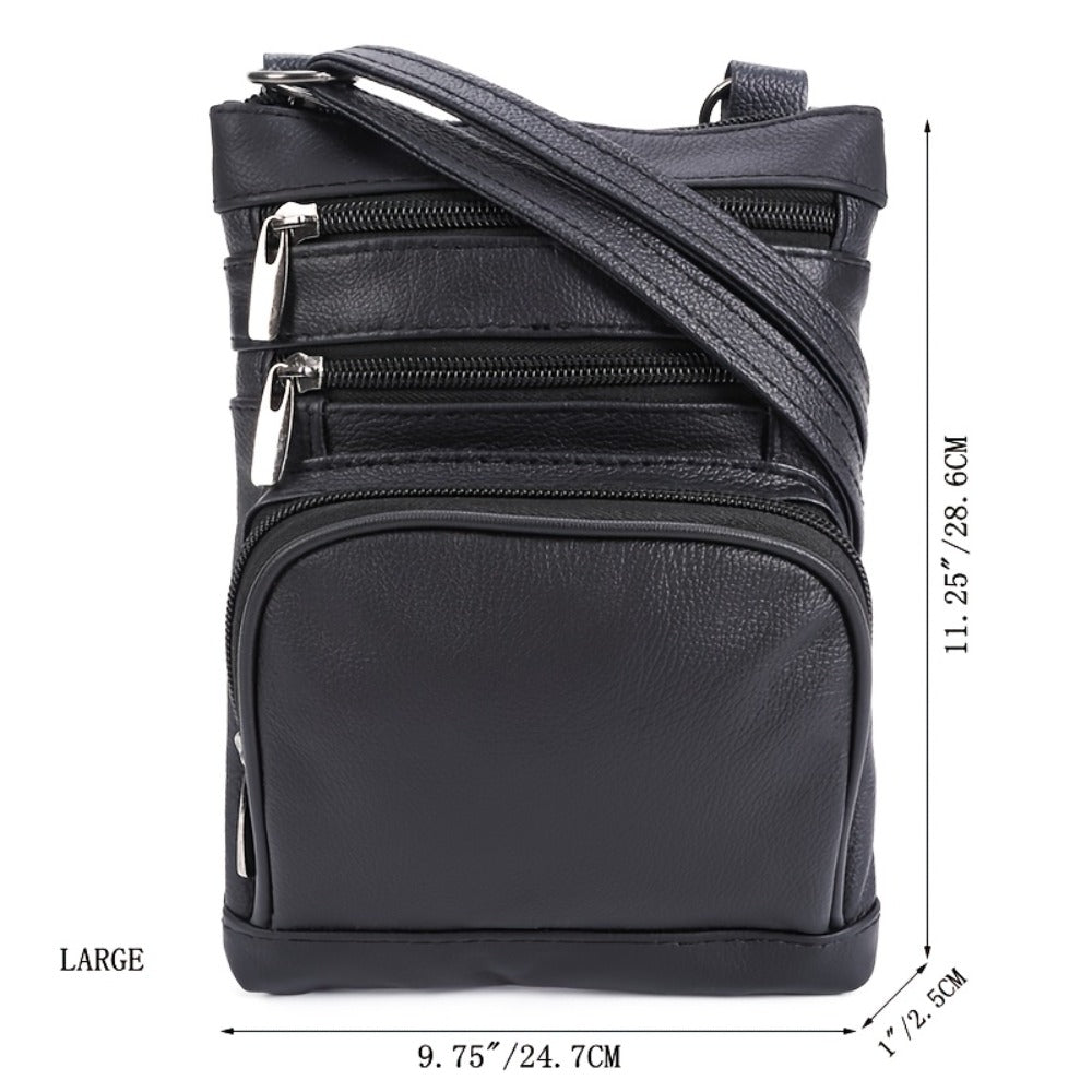 1pc Premium Genuine Leather Shoulder Bag, Crossbody Bags for Women, Organizer And Smartphone Compartments, Fashionable Handbag with Wallet, Adjustable Shoulder Strap