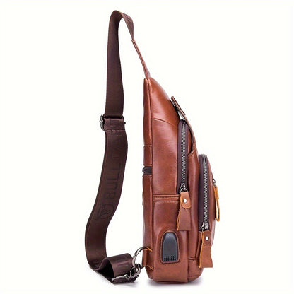 Sling Bag – Genuine Leather, for Travel & Everyday Use | Bag Vero – detail view 7