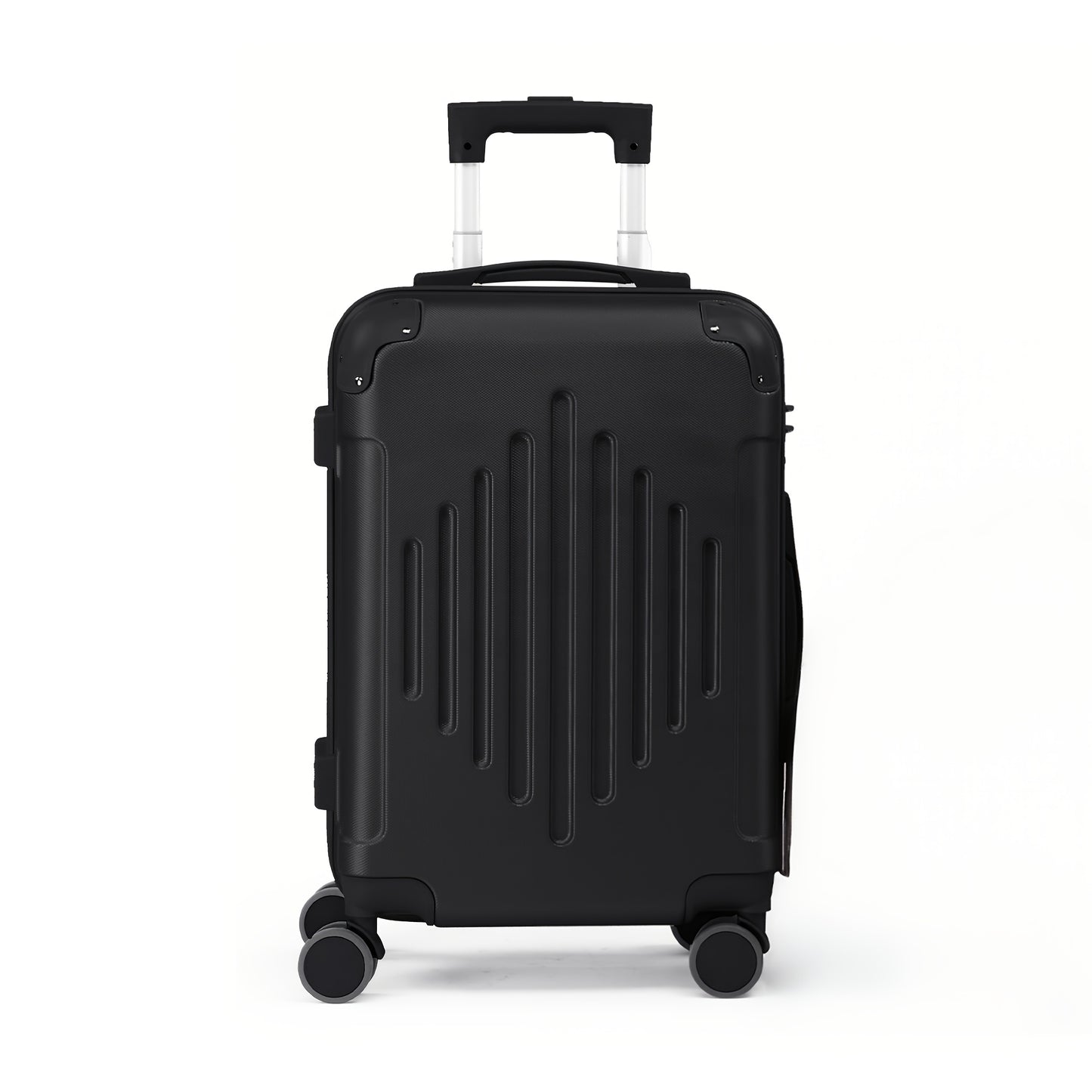 1/2/ 3/ 4/ 5pcs Trolley Case with 2 Wrapped Corners Stripe ABS Trolley Case Iron Trolley, with 12/ 16/ 20/ 24/ 28Inch Sizes, Durable And Fashionable, with TSA Lock, Lightweight Travel Suitcases Ideal for Frequent Travelers And Long Journey, Business