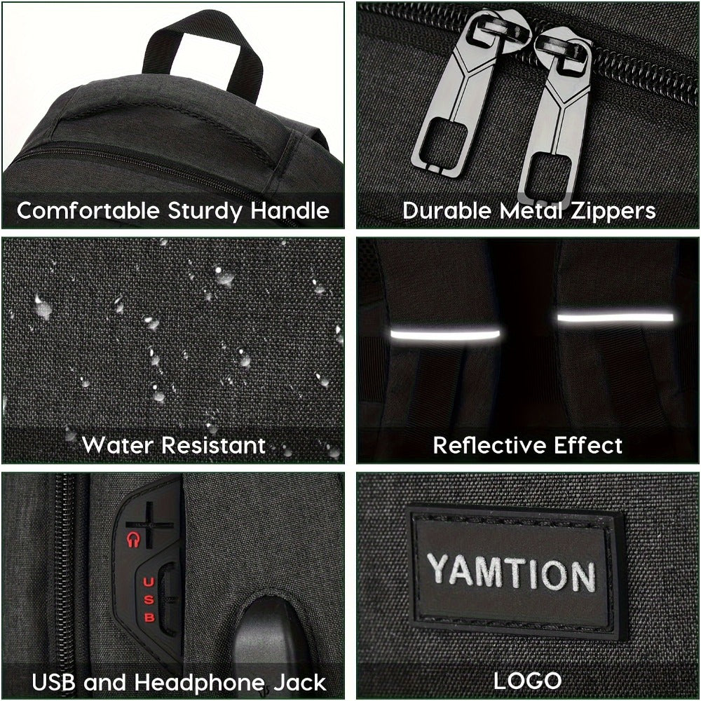 Unisex Backpack - School Backpack Bookbag for Teen Boys & Girls Laptop Backpack with USB Charging Port - For College, Work & Business